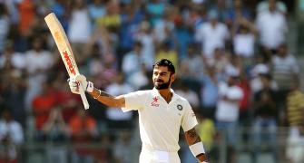 PHOTOS: India close in on victory after Kohli's third double ton