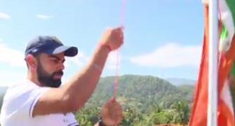 WATCH Team India hoist tri-colour in Kandy