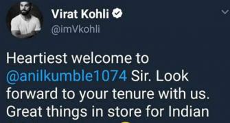 Kohli deletes tweet welcoming Kumble as coach