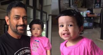 Cuteness alert! Dhoni in ladoo battle with daughter Ziva
