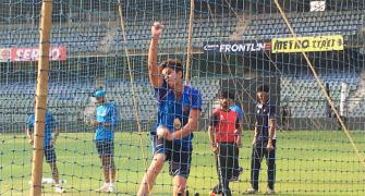 Arjun Tendulkar bowls at nets to Kohli & Co