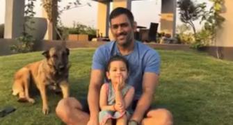 WATCH! Dhoni spends some quality time with family
