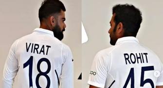 Team India show off their new Test jerseys
