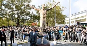 PIX: 'Powerhouse' statue of Ibrahimovic unveiled