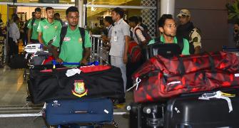 PIX: Depleted Bangladesh touch down in India