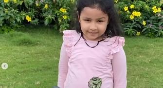 Ziva Dhoni's cute encounter with a chameleon