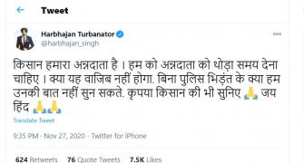 Bhajji tweets: 'Listen to the farmers'