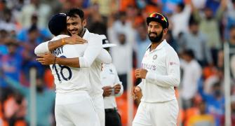 Axar, Rohit put India on top in pink-ball Test