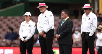 The first lady umpire in a men's Test