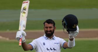 Hat-trick of centuries for Pujara in county cricket!