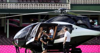 SEE: Warner Lands At SCG In Helicopter!