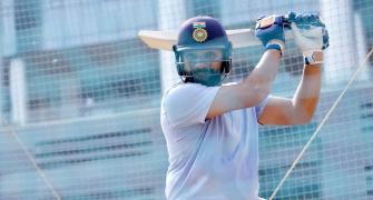 PIX: Captain Rohit hits the nets