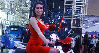 Electrifying! Bikes and models at Auto Expo
