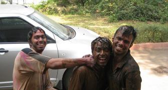 Holi pics: When we made a swimming pool of water and mud