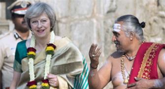 Hit or Miss? British PM Theresa May in a sari!