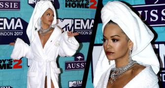 A bathrobe on the red carpet. Is this the weirdest look yet?