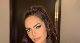 Esha Gupta rocks nude lips, green eye makeup