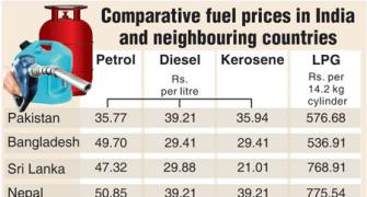 What petrol costs in India, Pak, Sri Lanka