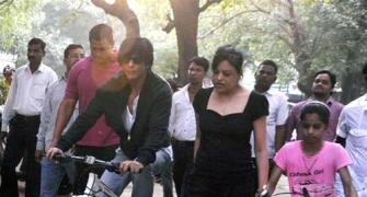 PIX: Shah Rukh takes his girls cycling