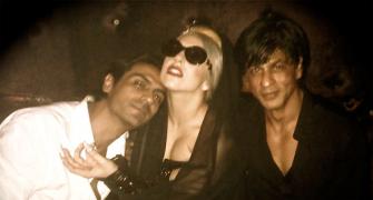 PIX: Shah Rukh parties with Lady Gaga