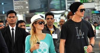 PIX: Paris Hilton arrives in Mumbai