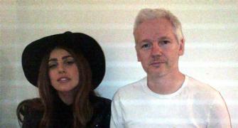 Lady Gaga meets Wikileaks' Julian Assange