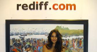 PIX: Lisa Haydon visits Rediff offices