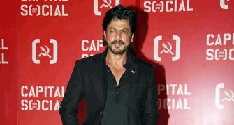 PIX: Shah Rukh Khan, Juhi Chawla party with Varun Dhawan