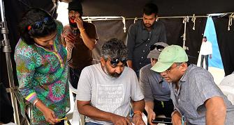CANDID PICTURES: On the sets of Baahubali