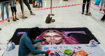 Padmavati controversy: Now, a rangoli is destroyed