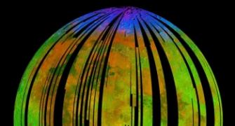 Multi-coloured image of the moon by Chandrayaan-1