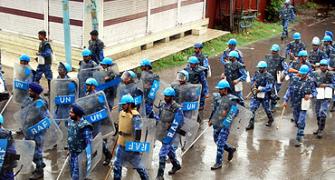 Calm in Kashmir, RAF does flag march