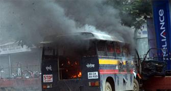 PIX: 2 dead, 55 hurt as protest turns violent in Mumbai
