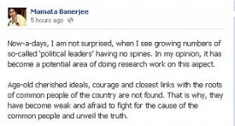 Mamata's fiery Facebook post on spineless politicians