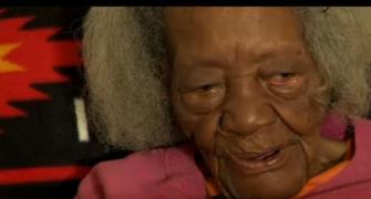 Obama backer 99-year-old woman votes for first time!