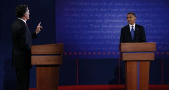 It looked like Mitt Romney on stage but it wasn't:: Obama