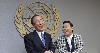 IN PICS: UN chief dances Gangnam Style with K-Pop's Psy