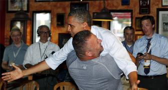 In PHOTOS: When Obama got a giant bear hug!