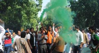 BJP Delhi headquarters breaks out in celebrations