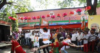 PHOTOS: It's band, bajaa and barfi for BJP