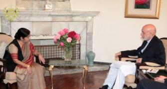 Swaraj, Karzai agree to intensify security, defence ties