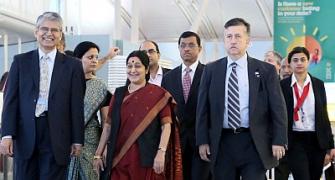 Sushma meets foreign envoys in New York