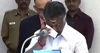 Tamil Nadu's new CM, colleagues break down during swearing-in