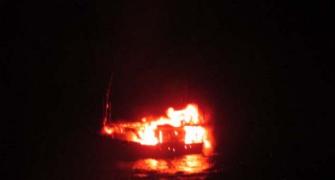 Pakistani boat chased down by Coast Guard near Porbandar blows up