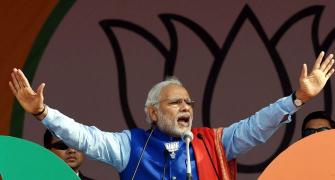 Modi makes poll promises in Delhi; targets 'anarchist' Kejriwal