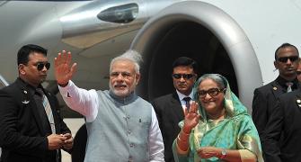 In Dhaka, Hasina breaks protocol, receives Modi at airport