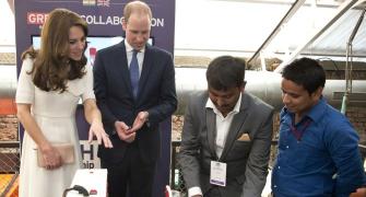 Learning Braille, making a dosa... All in a day's work for William and Kate