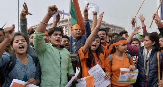 ABVP protests Afzal Guru event at JNU, 90 detained