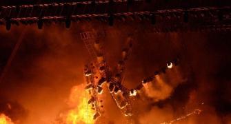 Massive fire breaks out on stage at 'Make in India' week event in Mumbai