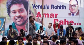 In HCU, Rahul compares Rohith's death to Mahatma Gandhi's killing